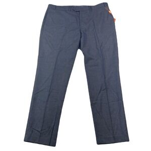 Tallia‎ Slim-Fit Dress Pants Mens 40x32 Blue Brown Solid Stretch Wool $175 NEW